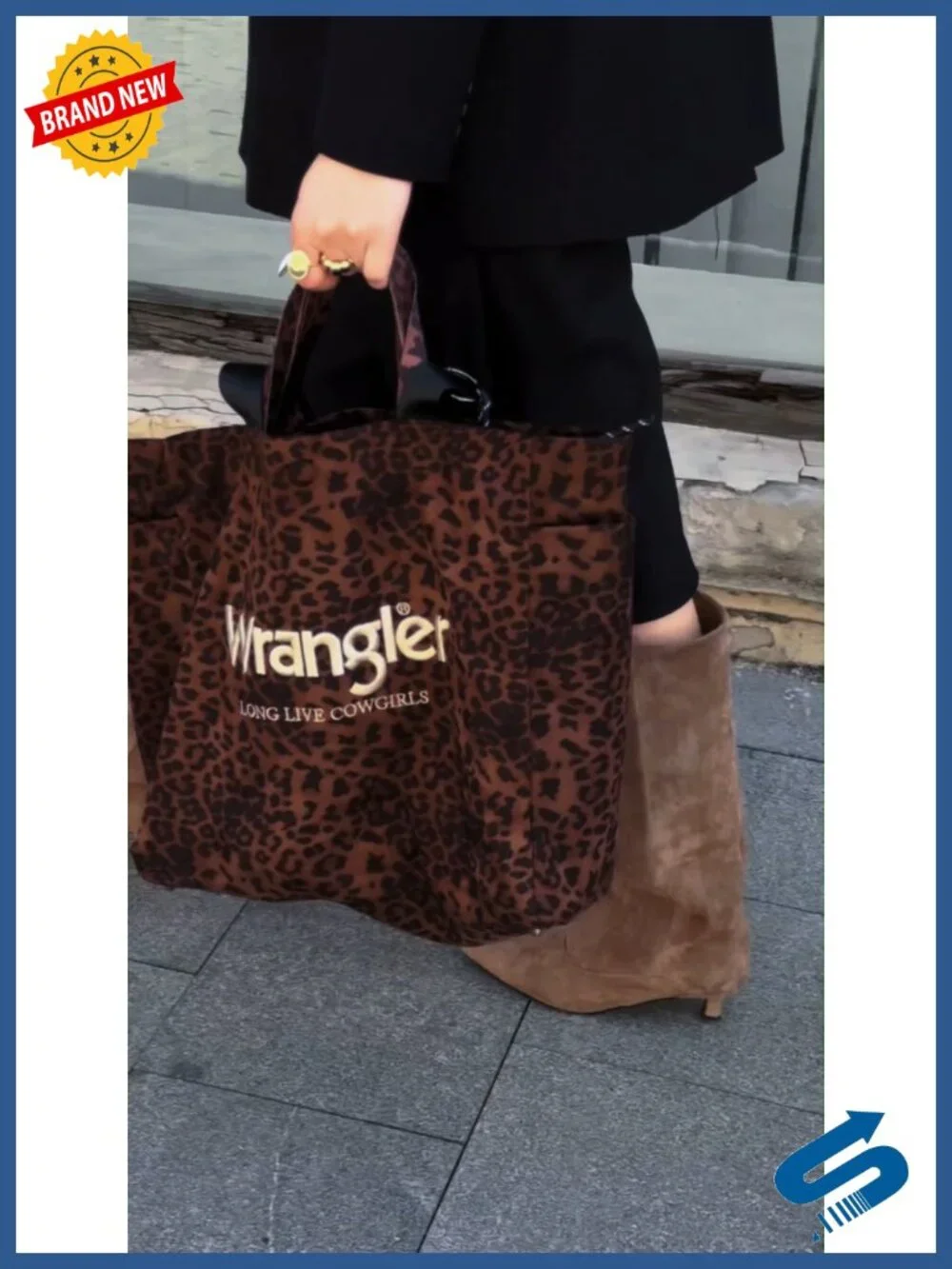 Large Leopard Print Tote Bag with Detachable Strap for Women - Work, Travel, Gym